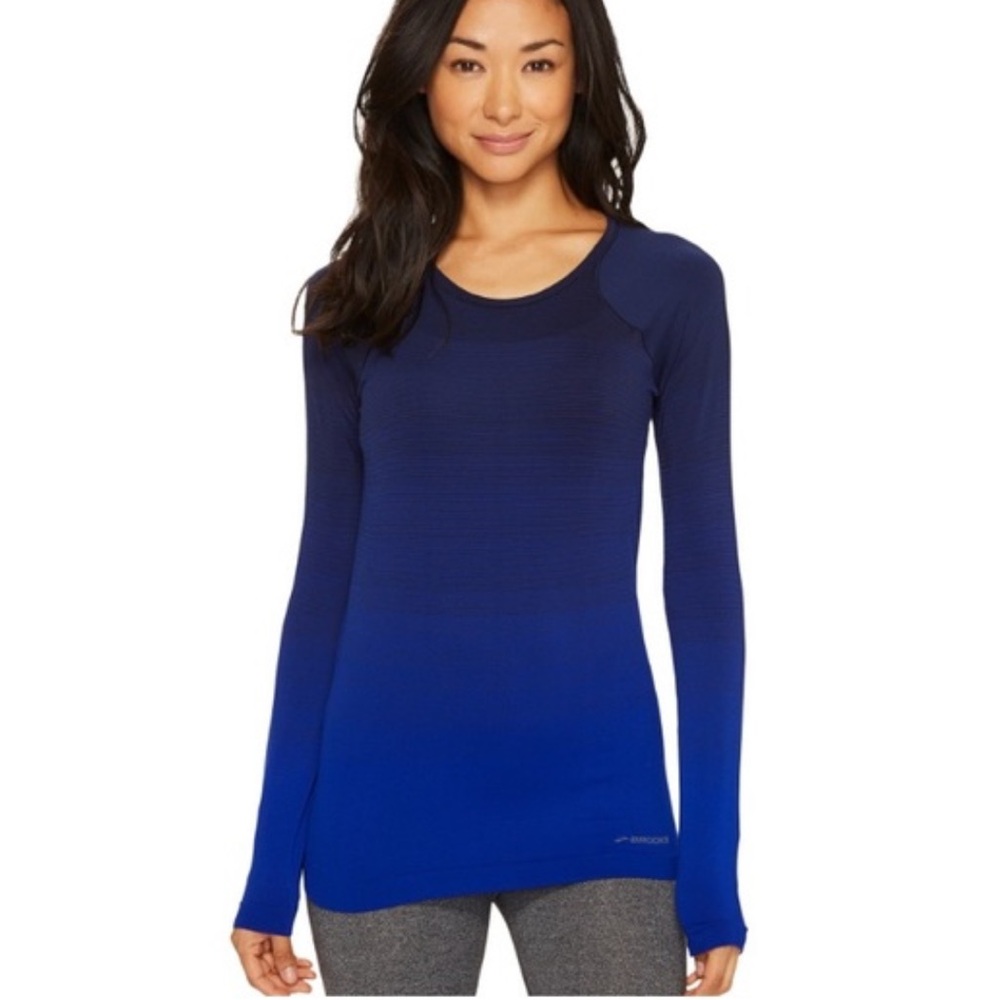 Brooks Long Sleeve Gradient Blue Running Tee